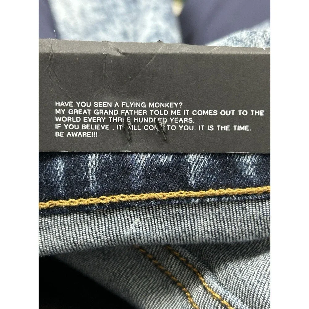 Flying Monkey Acid Wash Skinny Jeans Mid Rise Stretch Denim Blue Sz 1 Made USA